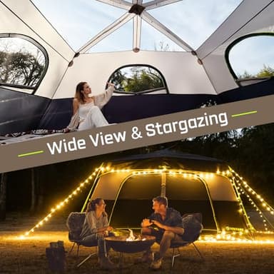 HINSTANT 4/6/8 Person Instant Tent, Waterproof Pop Up Tents for Camping with Rainfly, 60 Seconds Easy Setup, Automatic Cabin Tent for Family Camping with Expandable Carry Bag & Upgraded Ventilation - Image 8