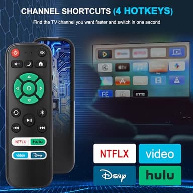 2 Pack Replacement Remote Control Only for Roku TV, Fit for TCL/Onn/Hisense/Element/Sharp/Philips/Westinghouse/Insignia/JVC/RCA/Hitachi/Sanyo Roku TV (Not for Roku Stick and Box) - Image 3