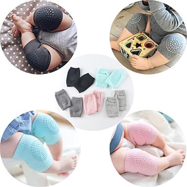 BOSONER Baby Knee Pads for Crawling: Anti-Slip Infant Knee Pads for Crawlers - 5 Pairs Leg Warmers for 6-24 Months - Image 2