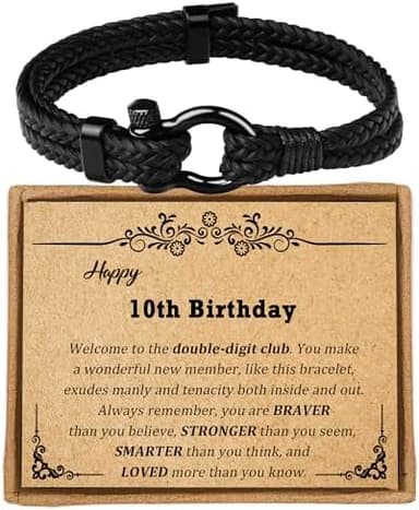 Sereney Birthday Gifts for Him, Handmade Triple Protection ID Bracelet as 9th 10th 11th 12th 13th 15th 16th 18th 21th 30th 40th 50th 60th Birthday Gift, Christmas Gifts for Boys Son Grandson Dad Man - Image 3