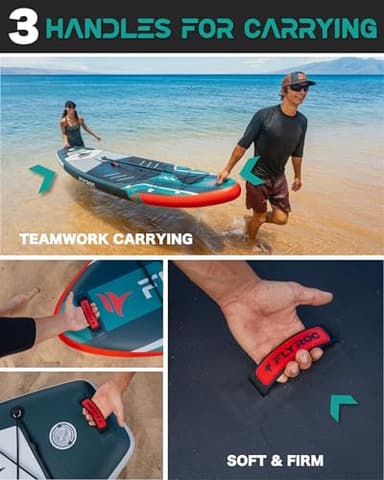 11'6x35'' Extra Wide Inflatable Paddle Board, 450lb Capacity Stand Up Paddle Board for Adults (x3), Stable Inflatable SUP, All Skill Levels, 3 Handles, 100L Backpack, 3PCS Paddle, 5L Dry Bag - Image 7