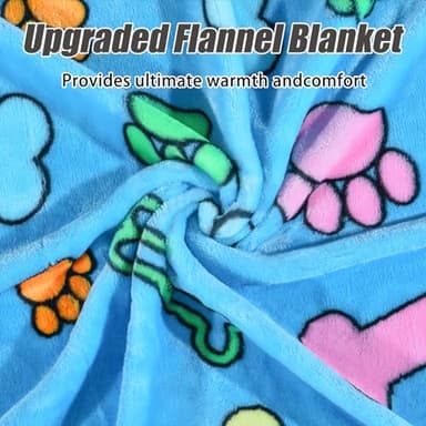 Rezutan Soft Fuzzy Dog Blankets, 1 Pack 3 for Large, Medium, Cat Pet- Comfort Flannel, Reversible Print Suitable for Dog Kennels & Beds, Sofas, Furniture, Gifts Puppy Essentials, 41 x 31 inch, Blue - Image 3