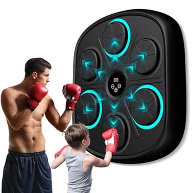 OurStarry 2025 New Model Smart Music Boxing Machine for Adults and Kids, Training Machine with LED Electronic Wall Mounted, Home Indoor Workout Equipment with Premium Boxing Gloves (Black 03) - Image 3