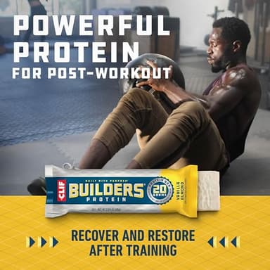 CLIF BUILDERS Protein Bars - Vanilla Almond Flavor - 20g Plant Based Protein - Gluten Free - Non-GMO - Low Glycemic - No Artificial Sweeteners - 2.4 oz. (12 Pack) - Image 5