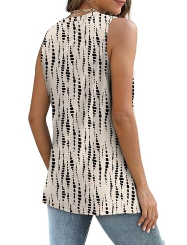 Womens Tank Tops 2025 Summer Beach Vacation Outfits Travel Essentials Spring Clothes Dress Shirts Beige M - Image 5