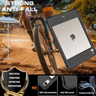 2024 iPad Air 6th/5th/4th Gen Waterproof Case - 360 Full-Body Protection, Easy Access to Apple Pencil & Touch ID, with Portable Stand, Lanyard, & Shockproof Cover for iPad Air 11 Inch & 10.9 Inch - Image 3