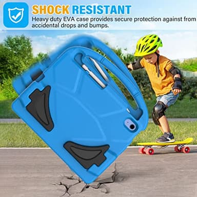 SUPLIK Kids Case for iPad A16 11-Inch 2025 (11th Gen) & iPad 10th Generation (10.9" 2022), Durable Shockproof Stand Cover with Screen Protector/Pencil Holder/Handle for Kids, Blue - Image 5