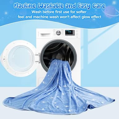 LUXEAR Cooling Blanket, Glow in the Dark Blanket Star Cosmic Cool Blanket for Boys Girls Gift Cooling Throw Blanket Keep Child/Adults Cool All Night Soft Breathable Summer Blanket for Bed Sofa 59x79in - Image 8