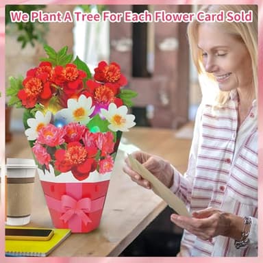 MZD8391 Birthday Cards with MUSIC & LIGHTS, Pop Up Birthday Cards, Magnoli, 12 Inch Life Sized Forever Flower Bouquet Greeting Card Gifts for Women Mom Grandma - Image 5