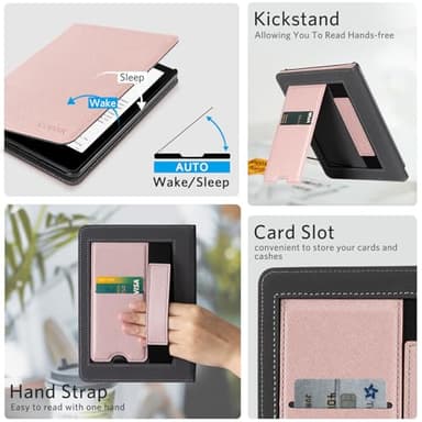 CoBak Stand Case for 7" Kindle Paperwhite 12th Gen 2024 and Kindle Colorsoft with Hand Strap - Compatible with iPhone MagSafe, for Samsung/Belkin/Anker Wireless Charging Pads, Durable, Auto Sleep Wake - Image 3