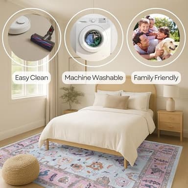 Fame Rugs Modern Oushak Rug. Vintage Turkish Oriental Inspired Small Area Rugs. Doormat Luxury Living Room Bedroom Bathroom Kitchen Entry 2' x 3' - Image 2