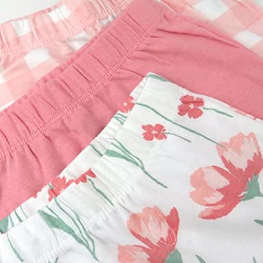 HonestBaby Baby 3-Pack Organic Cotton Footed Harem Pants, Strawberry Pink Floral, 6-9 Months - Image 2