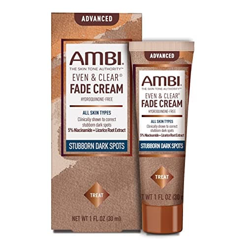 Ambi Even & Clear Advanced Fade Cream, Hydroquinone-free, Hyperpigmentation Treatment, Stubborn Dark Spot Corrector, Results In As Little As 2-3 Weeks, Niacinamide, Licorice Root Extract, PHA, 1 Fl Oz - Image 1