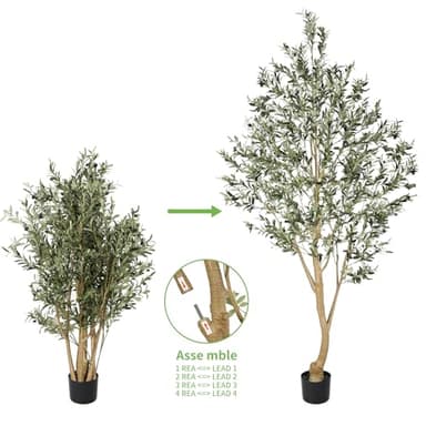 Realead Tall Faux Olive Tree 9ft - Realistic Large Silk Olive Tree Artificial Indoors - Fake Olive Trees with Branches and Fruits - Artificial Olive Trees for Home Office Decor Indoor - Image 7