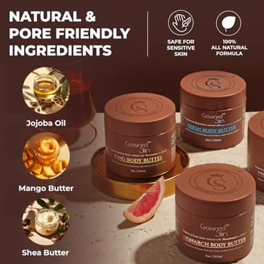 Crowned Skin King and Reign Cologned Body Butter Bundle | Sandalwood, Leather, Fresh, and Nautical Scents | Infused with Organic Shea & Mango Butters | Moisturizing Formula with All-Day Fragrance - Image 4