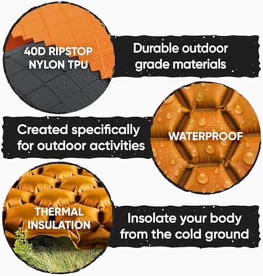 POWERLIX Ultralight Inflatable Camping Sleeping Pad - Camping Mattress for Backpacking, Hiking, Compact Lightweight Sleeping Mat for Camping, Inflation Bag/Repair Kit Included - Image 4