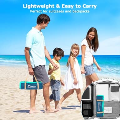 COMMOUDS Beach Tent Sun Shade for 3/4-5/6-7/8-10 Person, UPF 50+ Beach Sun Shelter Canopy Tent, Lightweight, Easy Set Up and Carry - Image 7