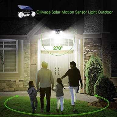 Ollivage Solar Lights Outdoor, 30 LED Solar Security Lights with Motion Sensor Outdoor Spotlights IP65 Waterproof 360° Adjustable Solar Wall Lights Outdoor for Yard Garage Patio Porch, 4 Pack - Image 3
