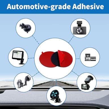 Suplogico 4Pcs Heavy Duty Dash Cam Adhesive Pads - 248°F Heat Resistant Sticky Tape for Windshield, Car Mounts & GPS, 60% Stronger Bond, No Residue, Universal Fit for All Dash Cams (2.2 inch Round) - Image 4