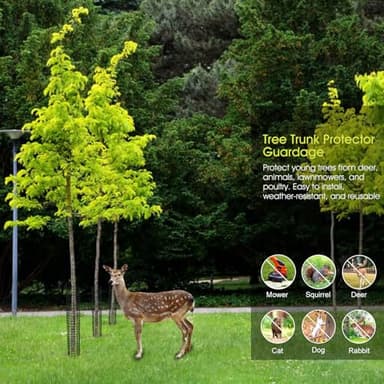 RIFNY Tree Trunk Protector Guard, Metal Tree Guards Bark Protectors with Zip Ties from Mowers Trimmers Deer, Outdoor Plant Protectors from Animals (16.5 Inch, 6 PCS) - Image 3
