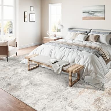 HUGEAR 6x9 Washable Rugs Large Area Rug Indoor Accent Rug Abstract Non Slip Low Pile Carpet Distressed Throw Aesthetic Rug for Bedroom Living Room Office Dining Room Kitchen - Image 6