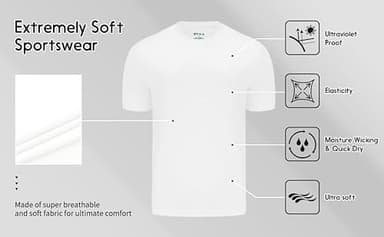 Opna Youth Boys Dri Fit Athletic T Shirts for Boys & Girls Sports Undershirt – Youth & Teen Sizes White-L - Image 7