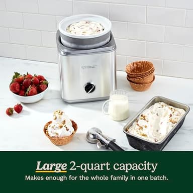CUISINART Ice Cream Maker, Ice Cream and Frozen Yogurt Machine, 2-Qt. Double-Insulated Freezer Bowl, Silver, ICE-30BCP1 - Image 5