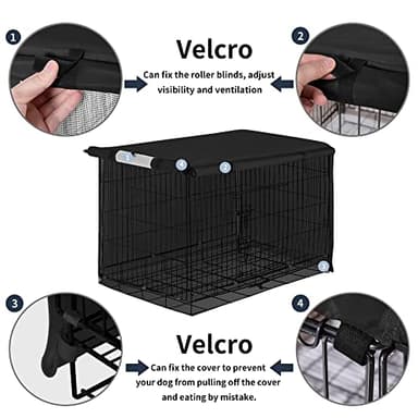 Easy-Going Dog Crate Cover 42 Inch Dog Kennel Cover for Dog, Cage Covers for Dog Crates Fit (42" L x28 Wx30 H) Black - Image 3