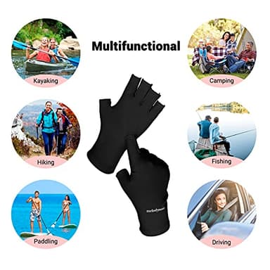 MelodySusie UV Gloves for Gel Nail Lamp, Professional UPF50+ UV Protection Gloves for Manicures, Art Skin Care Fingerless Glove for Women Men Protect Hands from Sun and Nail Dryer Harm (Black) - Image 5