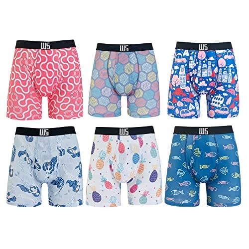 Warriors & Scholars Boxer Briefs For Men Pack Of 6, Ultra Soft, Breathable Quick Dry, Moisture-Wicking Mens Underwear, AM95F M - Image 1