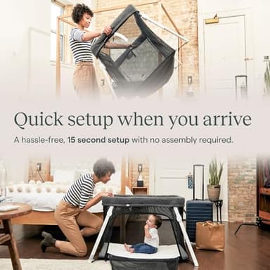 Guava Family Travel Crib includes Lightweight Backpack Design | Certified Baby Safe Portable Crib | Folding Play Yard, Comfy Mattress for Babies, Toddlers | Compact Baby Travel Bed - Image 4