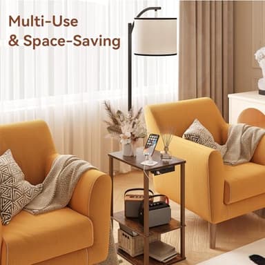 SUNMORY Floor Lamp with Table, End Table for Living Room with Lamp, Shelves Side Table with Charging Station(USB & AC Port), 3 Color Temperature LED Bulb, Modern Nightstand Lamp for Bedroom, Office - Image 7