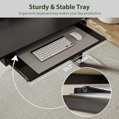 Agilestic Electric Standing Desk with 2 Drawers and Keyboard Tray, 48 x 23 Inches Ergonomic Adjustable Height Desk with Storage, Sit Stand Computer Workstation, Black - Image 5