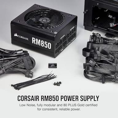 Corsair RM Series, RM850, 850 Watt, 80+ Gold Certified, Fully Modular Power Supply - Black (Renewed) - Image 2