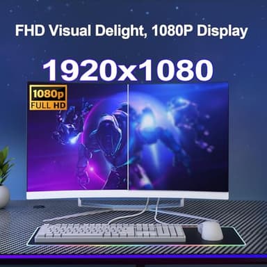 MECHAZER 27 inch All-in-One Desktop PC,Curved FHD Display, All-in-One Computer 16GB DDR3 512GB ROM SSD Core i7 7700HQ, HDMI Bluetooth 5.0 Dual Band WiFi with Mouse and Wired Keyboard - Image 4