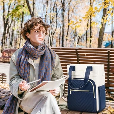 LOVEVOOK Laptop Backpack for Women, 17.3 Inch Work Business Laptop Bag, Wide Top Open Teacher Nurse Bag with USB Port, Waterproof Computer Backpack Purse for travel - Image 7