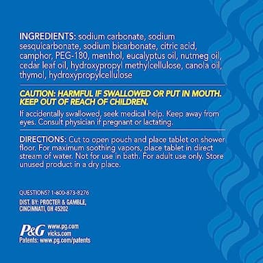 Vicks, VapoShower Plus, Shower Steamers, Eucalyptus Shower Steamer & Menthol Scent, Clean Dissolving Vapor Shower Tablets, Aromatherapy Shower Steamer & Shower Bombs, 12 count - Image 7