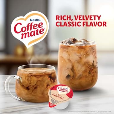 Nestle Coffee mate Coffee Creamer, Original, Liquid Creamer Singles, Non Dairy, No Refrigeration, 0.375 fl oz Tubs (Pack of 180) - Image 2