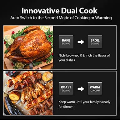 32QT Extra Large Air Fryer, 19-In-1 Air Fryer Toaster Oven Combo with Rotisserie and Dehydrator, Digital Convection Oven Countertop Airfryer Fit 13" Pizza, 6 Accessories, 1800w, Black - Image 4