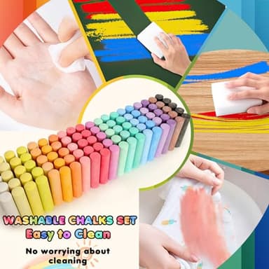 200PCS Washable Sidewalk Chalks Set in 20 Colors: Jumbo Drawing Chalk for Kids Outdoor Art, Non-Toxic Dustless Colored Giant Box Chalkboard Chalk for Toddler Painting on Blackboard, Playground, Party - Image 7