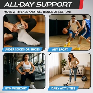 Sleeve Stars Ankle Brace for Women & Men, Ankle Wrap for Sprain, Compression Sleeve for Plantar Fasciitis Relief, Easy Customizable Support: w/ Removable Strap (Single/M:10"-12"/Beige) - Image 6