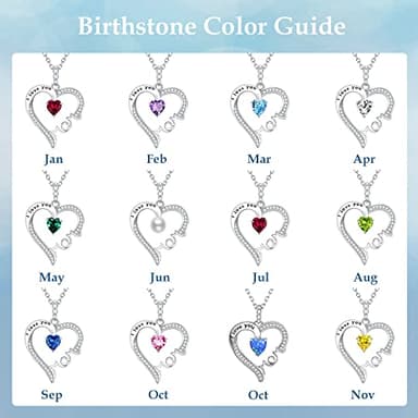 May Birthstone Emerald Jewelry Birthday Gifts for Mom I Love You Mom Sterling Silver Love Heart Pendant Necklace - Image 7