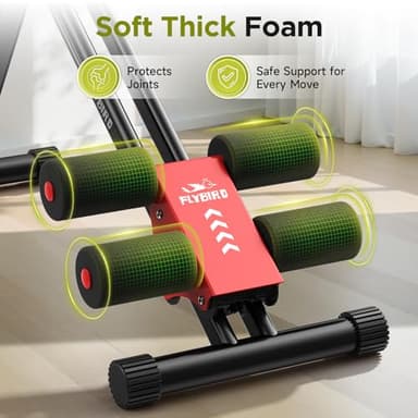 FLYBIRD Ab Workout Equipment, Adjustable Ab Machine Full Body Workout for Home Gym, Strength Training Exercise Equipment for Body Shaping Foldable Waist Trainer Suitable for Beginner Red - Image 5