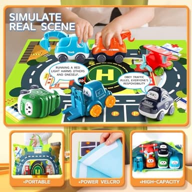 Big Cartoon Truck Car Toys for 1 Year Old Boy with Playmat/Storage Bag|Baby and Toddler Toys 12-18 Months & Age 1-2|1st Birthday for Baby Toys 1 Year Old - Image 4