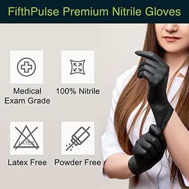 Disposable Black Nitrile Gloves Large 100 Count - Extra Thick 4.5 Mil - Powder and Latex Free Rubber Gloves - Surgical Medical Exam Gloves - Food Safe Cooking Gloves - Image 6