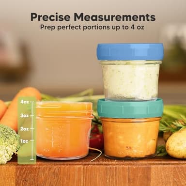 KeaBabies 12pk 4oz Glass Baby Food Containers with Lids - Leak-Proof, Microwavable Small Glass Jars, Baby Purees & Toddler Snack Storage Containers, BPA-Free, Dishwasher & Freezer Safe (Kea) - Image 3