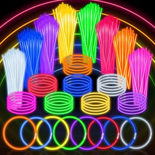SpringFlower 100 PCS Glow Sticks Bulk Party Favors, 8" Glow in the Dark Party Supplies, Light Sticks for Party Favors Glow Necklaces and Bracelets for Kids or Adults - Image 1