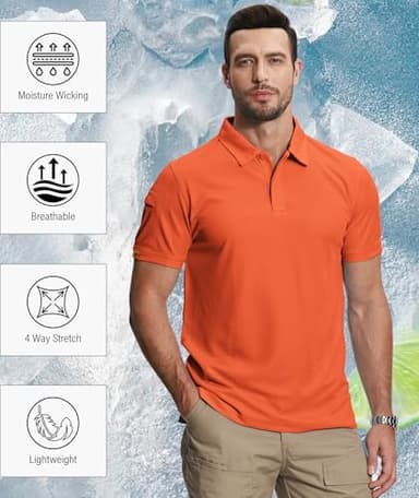 ZITY 5 Pack Mens Polo Shirt Short Sleeve Sports Golf Tennis T-Shirt Moisture-Wicking Summer Shirts Darkgray Grass Lightkhaki Orange Wine L - Image 5