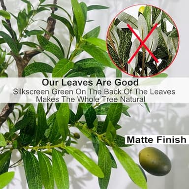 Niwellveb Faux Olive Tree Fake Tree Artificial Indoor 7 Feet (84 inches) Realistic Potted Silk Indoor Large Fruit for Home Offices, Living Rooms, Bedrooms, Stairs and Foyer Decor - Image 6