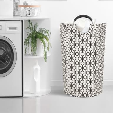 STORAGE MANIAC 2 Pack 115L Extra Large Laundry Basket Freestanding Laundry Hamper, Collapsible Laundrys Baskets Waterproof Laundry Bag with Padded Handles, Folding Tall Clothes Hamper, Hexagon - Image 8